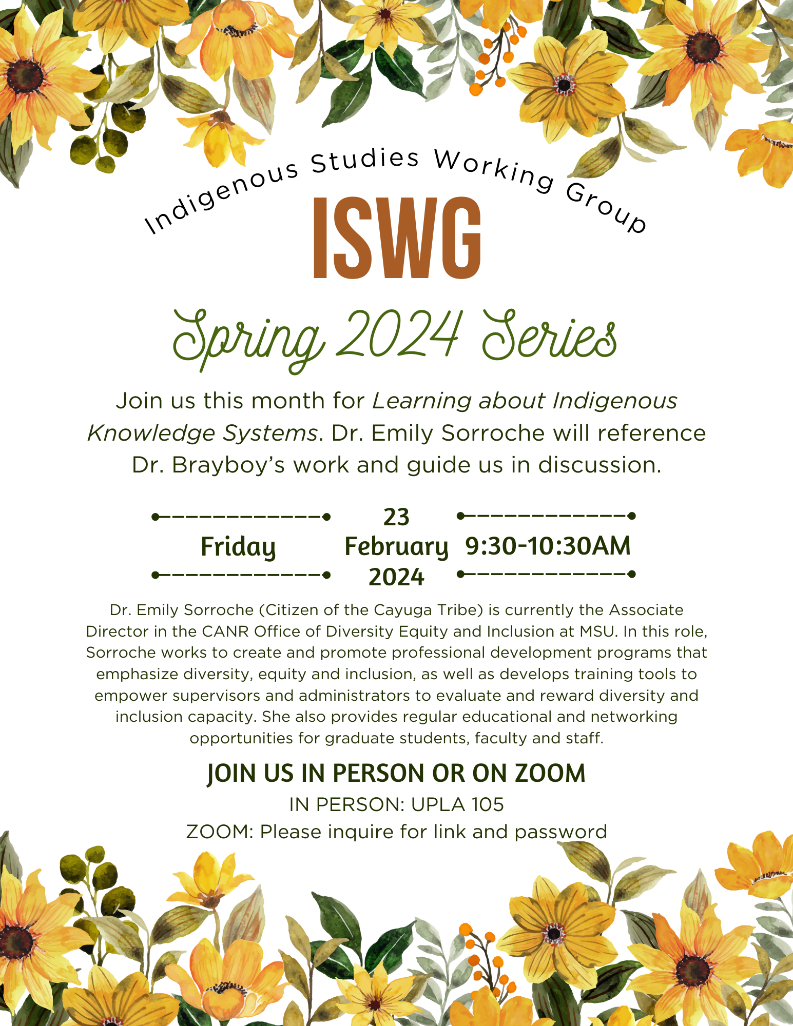 Read more about the article February 2024 ISWG: Learning about Indigenous Knowledge Systems